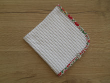Load image into Gallery viewer, D'anjo Liberty Edged Organic Waffle Burp Cloth