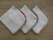 Load image into Gallery viewer, Liberty Edged Muslin Burp Cloths - D'anjo