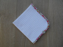Load image into Gallery viewer, D'anjo Liberty Edged Organic Waffle Burp Cloth