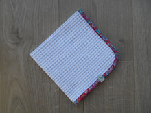 Load image into Gallery viewer, Strawberry Thief Liberty Edged Organic Waffle Burp Cloths