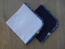 Load image into Gallery viewer, Strawberry Thief Liberty Edged Organic Waffle Burp Cloths