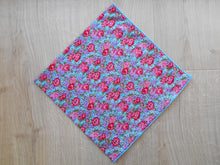 Load image into Gallery viewer, Blue & Pink Flower Headscarves/Bandannas
