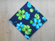 Load image into Gallery viewer, Lime & Blue Flower Headscarves/Bandannas