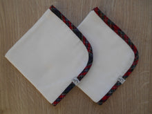 Load image into Gallery viewer, Tartan Edged Muslin Burp Cloths
