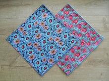 Load image into Gallery viewer, Blue & Pink Flower Headscarves/Bandannas