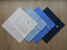 Load image into Gallery viewer, Large Hemmed Liberty Handkerchief - Navy, Blue, White