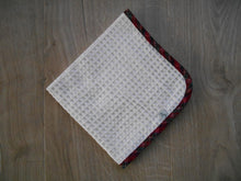 Load image into Gallery viewer, Tartan Edged Organic Waffle Burp Cloths - Red/Green