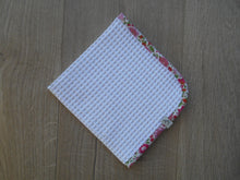 Load image into Gallery viewer, D&#39;anjo Liberty Edged Organic Waffle Burp Cloth
