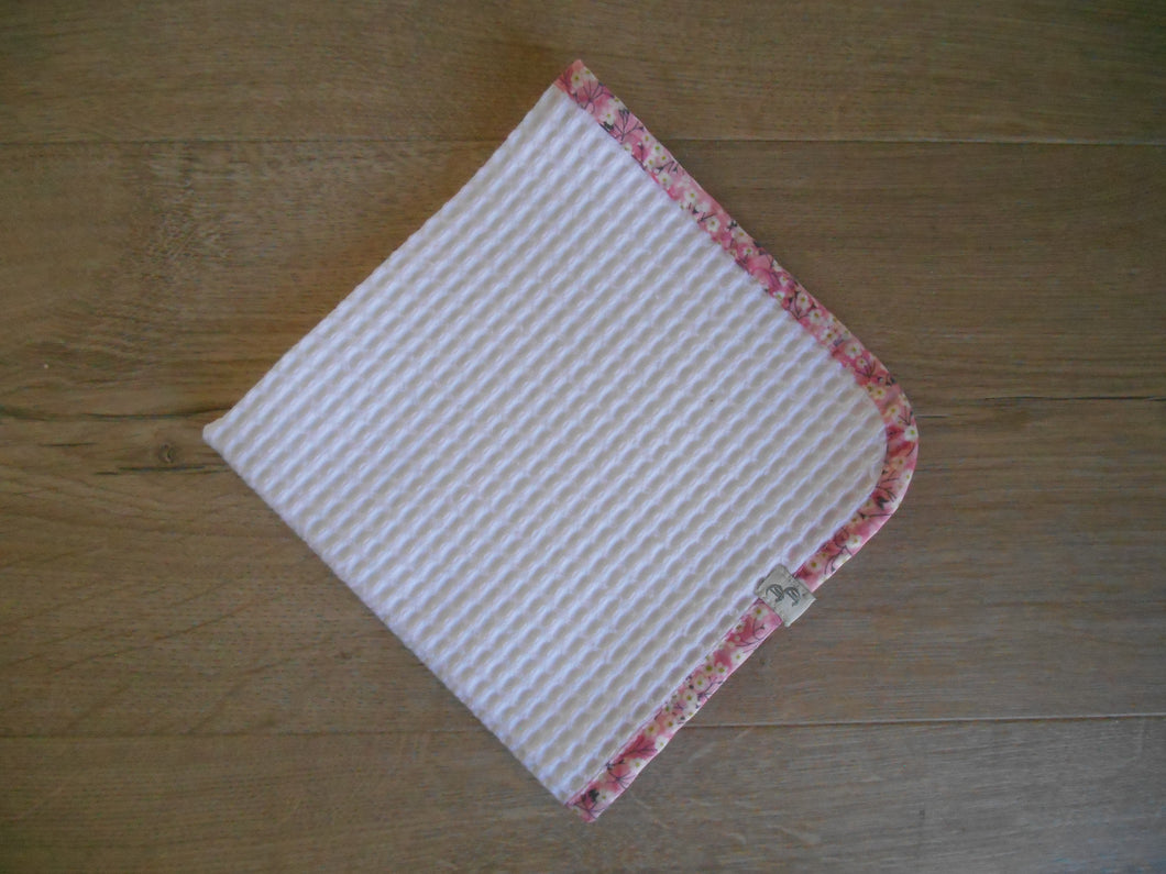 Mitsi Valeria Liberty Edged Organic Waffle Burp Cloth