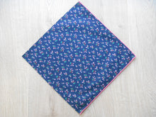 Load image into Gallery viewer, Buds on Navy Liberty Headscarves
