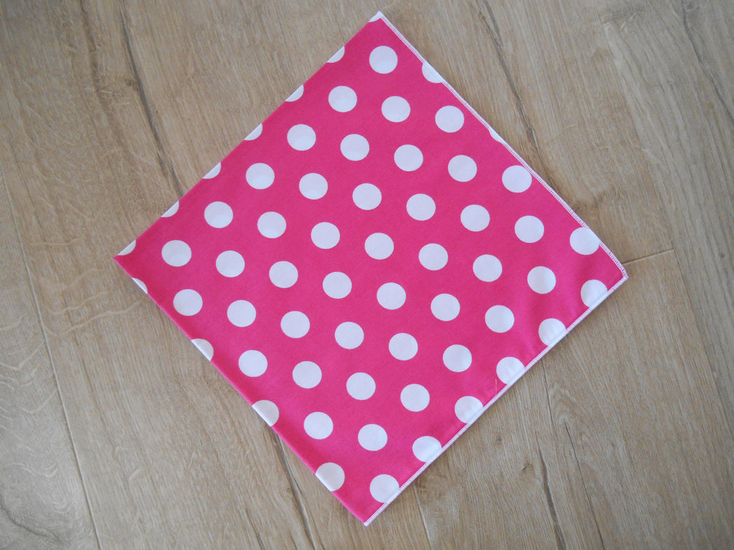 Extra Large Cotton Handkerchief - Toddlers Scarf - Hot Pink Spot