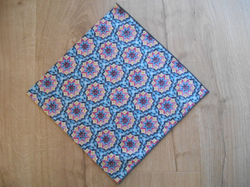 Blue Hexagon Headscarves/Bandannas