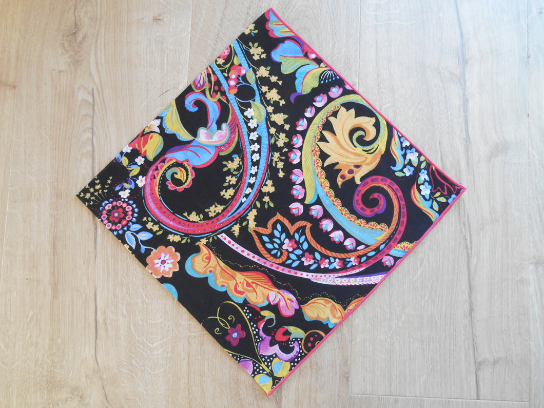 Black Floral Headscarves/Bandannas