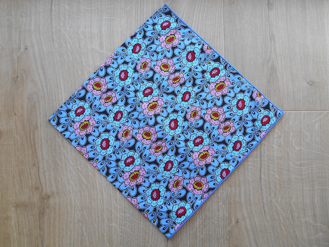 Blue & Pink Flower Headscarves/Bandannas