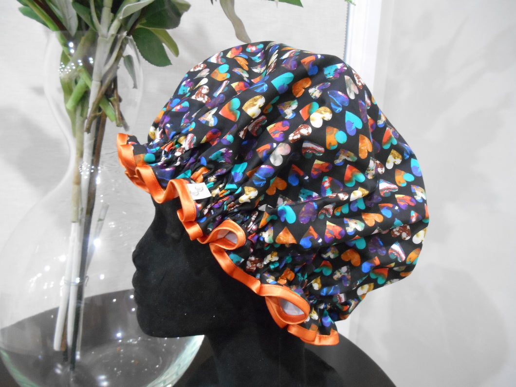 Liberty Fabric Shower Cap - Marble Hearts