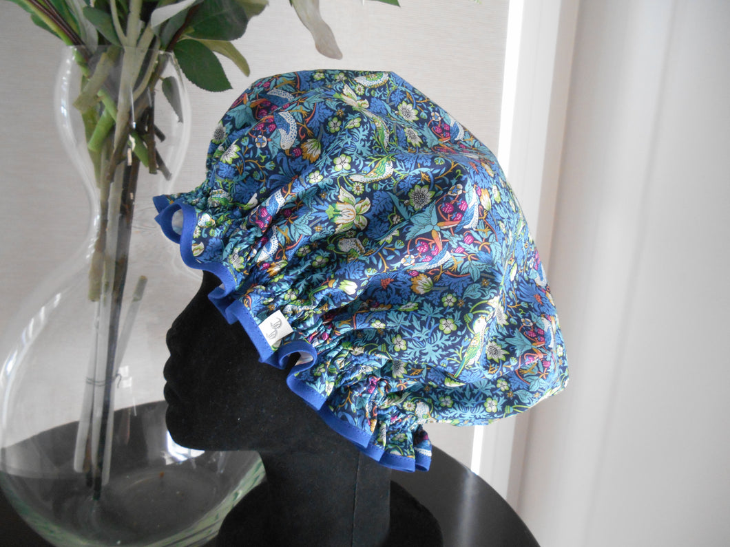 Liberty Fabric Shower Cap - Strawberry Thief