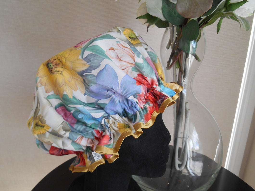 Liberty Fabric Shower Cap - Meadow Melody